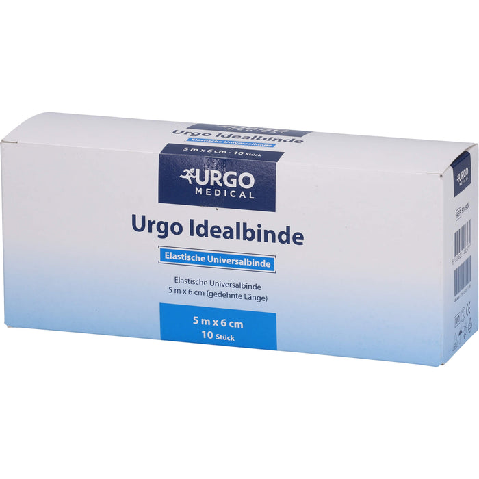 Urgo Idealbinde 5 m x 6 cm Kompressionsbinden mittlerer Zug, 10 St. Binde