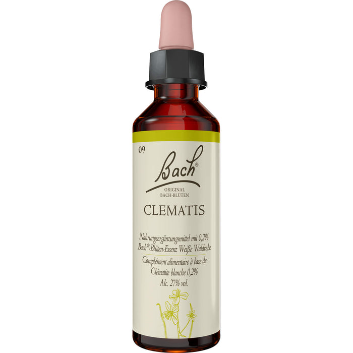 Bach Original Bach-Blüten Nr. 9 Clematis Weiße Waldrebe Tropfen, 20 ml Lösung