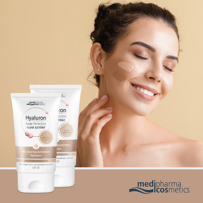 Medipharma Cosmetics Hyaluron Nude Perfection Fluid getönt mittlerer Hauttyp LSF20, 50 ml Creme