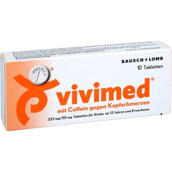 vivimed mit Coffein gegen Kopfschmerzen Tabletten, 10 St. Tabletten