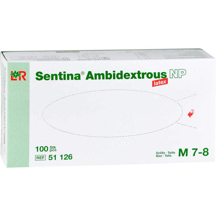 Sentina Ambidextrous Latex Gr. M unsteril Untersuchungshandschuhe, 100 St. Handschuhe