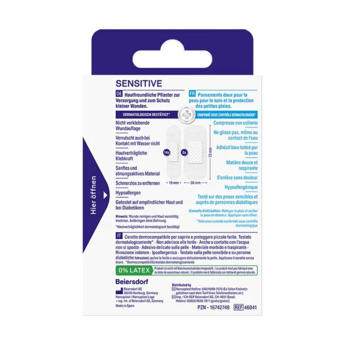 Hansaplast Sensitive Pflaster Hypoallergen 20 Str, 20 St. Pflaster