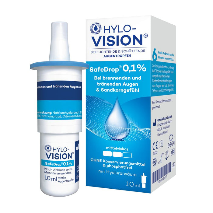 Hylo-Vision SafeDrop 0,1 % Lösung Fläschchen, 10 ml Lösung