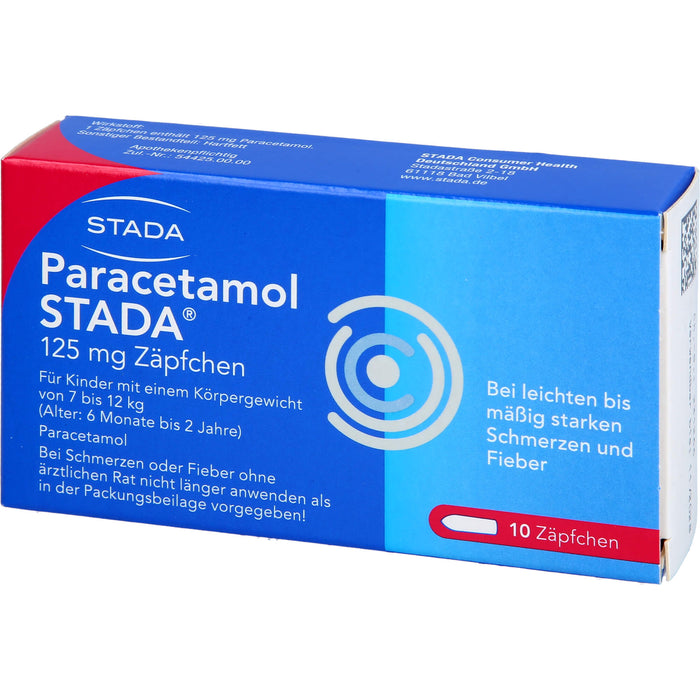 Paracetamol STADA 125 mg Zäpfchen, 10 St. Zäpfchen