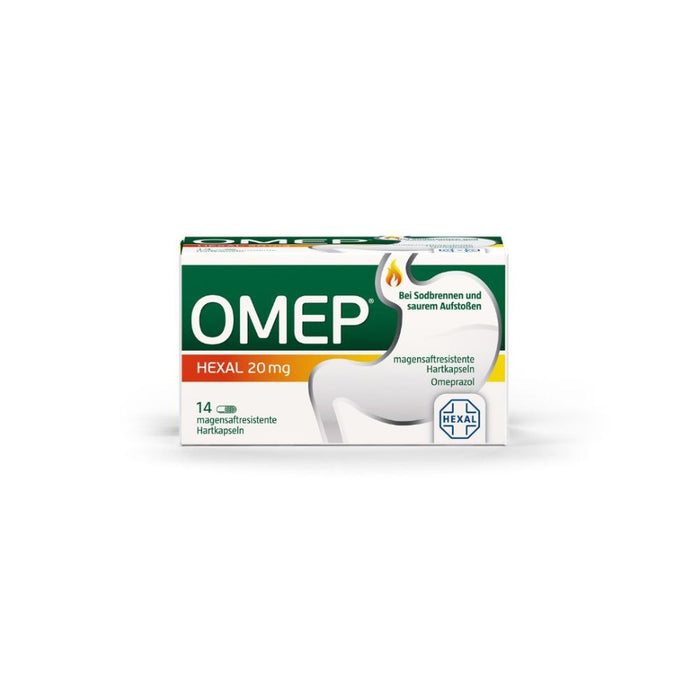Omep HEXAL 20 mg Hartkapseln bei Sodbrennen, 14 St. Kapseln