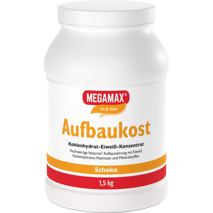 MEGAMAX Fit & Vital Aufbaukost Kohlenhydrat-Eiweiß-Konzentrat Schoko-Geschmack, 1500 g Pulver
