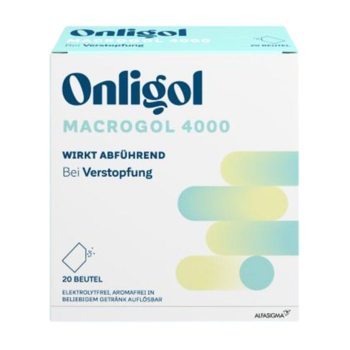 Onligol Macrogol 4000 - Sanfte, effektive Hilfe bei Verstopfung und Obstipation - mit Macrogol 4000 - ohne Zusatzstoffe & Zucker, 20 St. Beutel