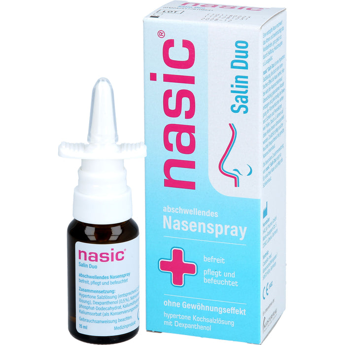 Nasic Salin Duo Nasenspray befreit, pflegt und befeuchtet, 15 ml Lösung
