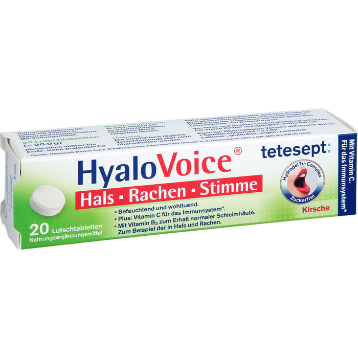 Tetesept HyaloVoice Lutschtabletten für Hals, Rachen und Stimme, 20 St. Tabletten
