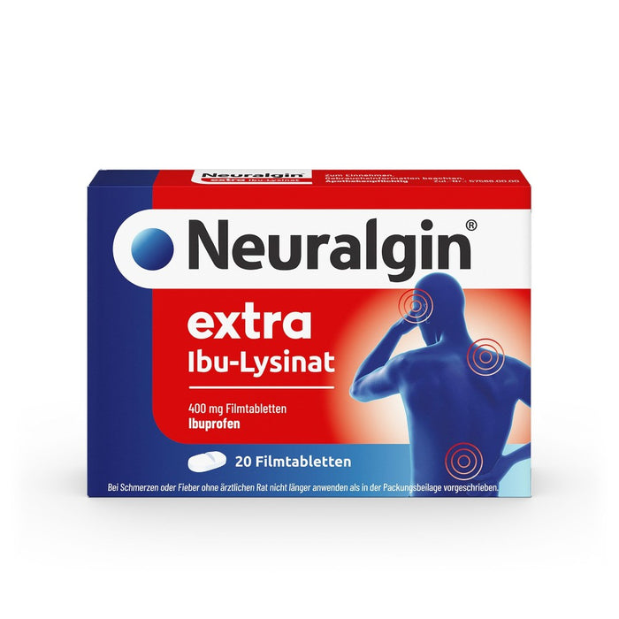 Neuralgin extra Ibu-Lysinat Filmtabletten schnelle Schmerzlinderung mit Wirkbeschleuniger Lysin, 20 St. Tabletten