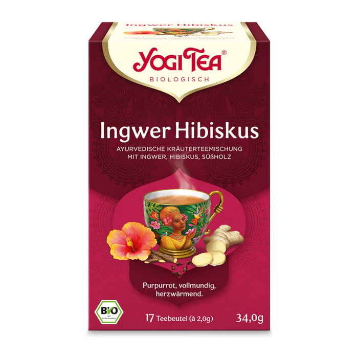 YOGI TEA Ingwer Hibiskus ayurvedische Gewürzteemischung, 17 St. Filterbeutel