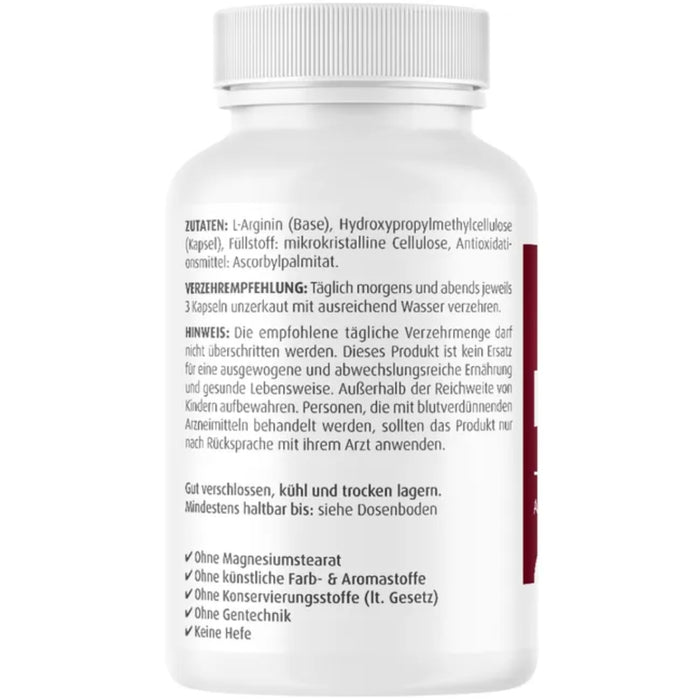 ZeinPharma L-Arginin 500 mg Kapseln, 90 St. Kapseln