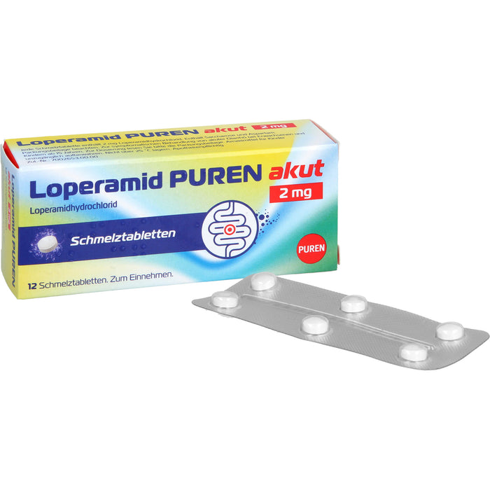 Loperamid PUREN akut 2 mg Schmelztabletten, 12 St. Tabletten