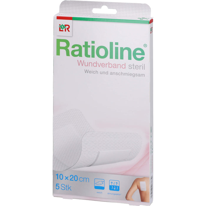 Ratioline steriler Wundverband 10 x 20 cm, 5 St. Verband