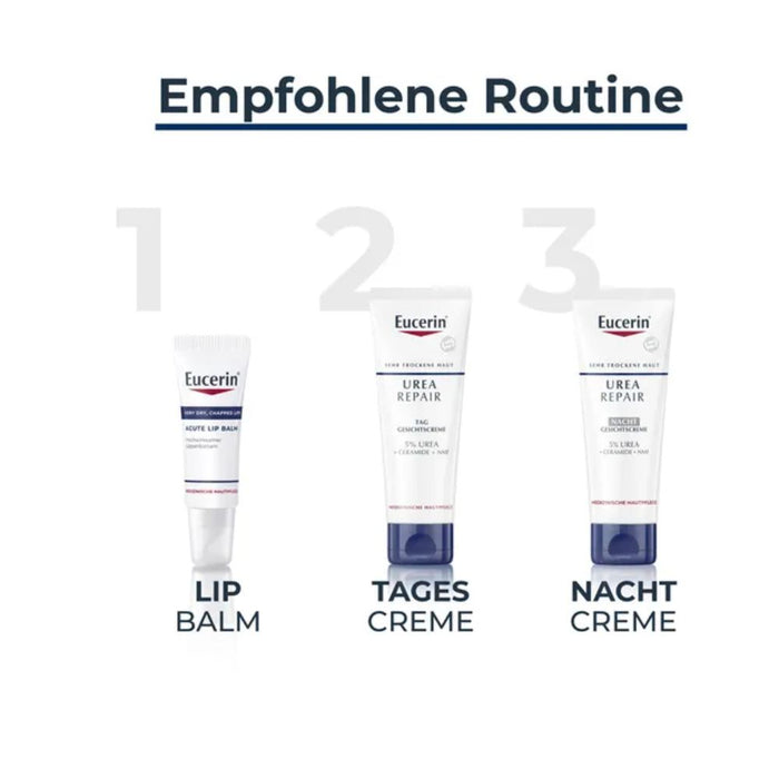 Eucerin Acute Lip Balm heilungsfördernder Lippenbalsam für trockene, rissige und aufgesprungene Lippen, 10 ml Creme