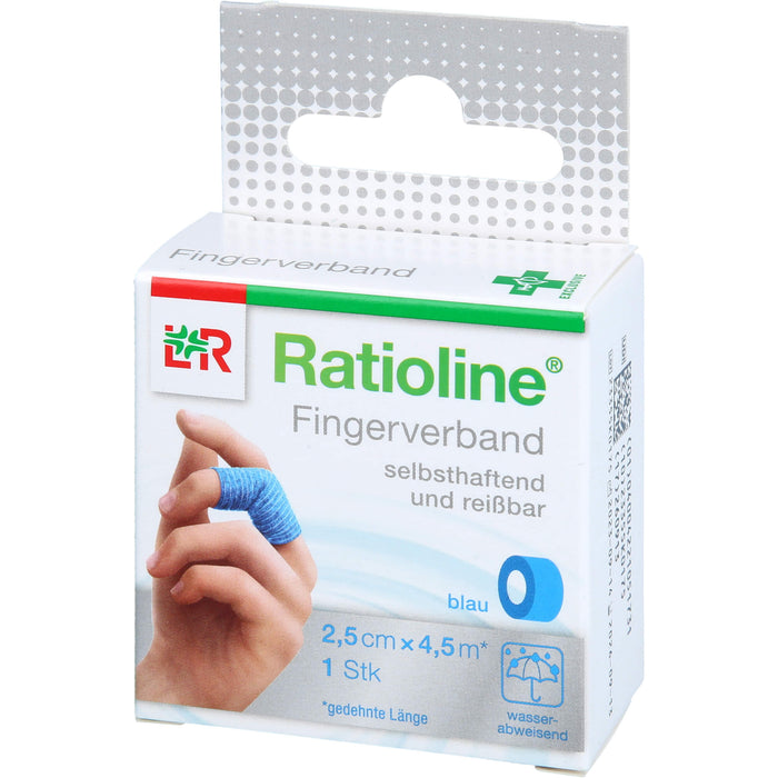 Ratioline selbsthaftender Fingerverband blau 2,5 cm x 4,5 m, 1 St. Verband