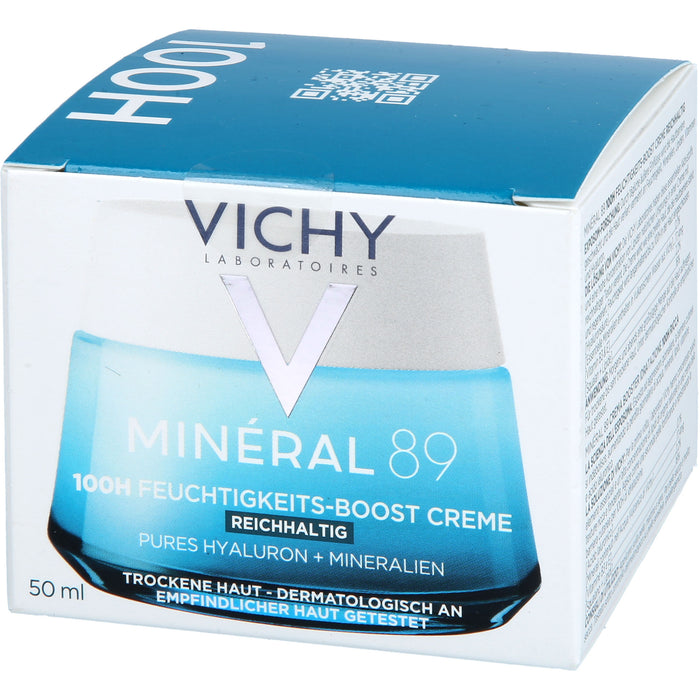 VICHY  Minéral 89 100H Feuchtigkeits-Boost-Creme reichhaltig, 50 ml Creme