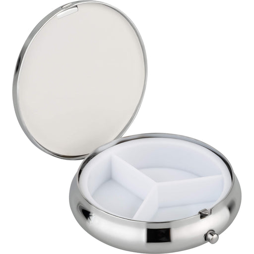 Pillendose rund Hologram 3 Fächer sortiert, 1 St 