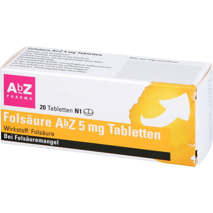 Folsäure AbZ 5 mg Tabletten, 20 St TAB
