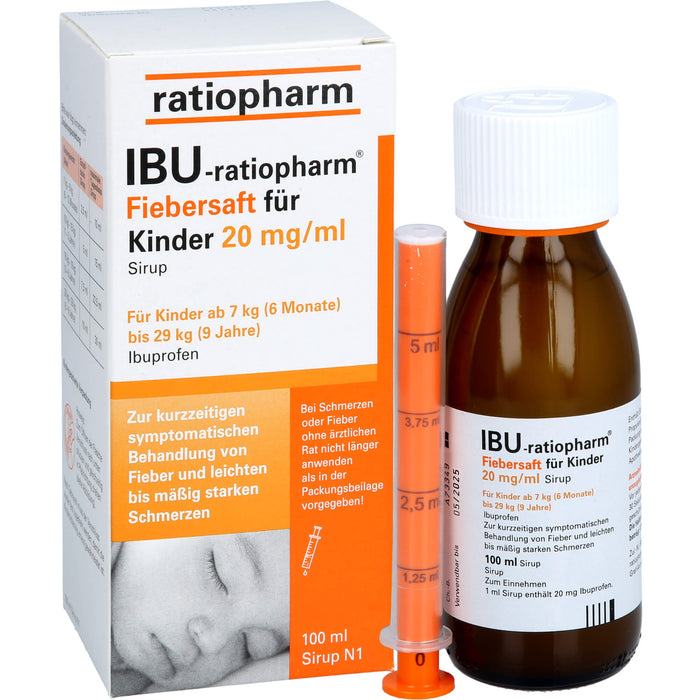 IBU-ratiopharm Fiebersaft für Kinder 2 % Sirup, 100 ml Lösung