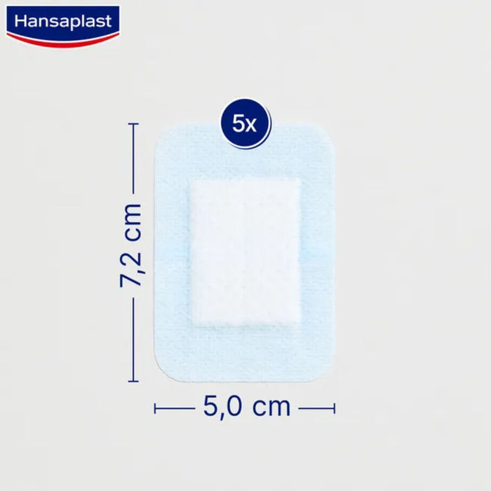 Hansaplast Wundverband Ultra Sensitive 5 x 7,2 cm XL für sehr empfindliche Haut, 5 St. Pflaster