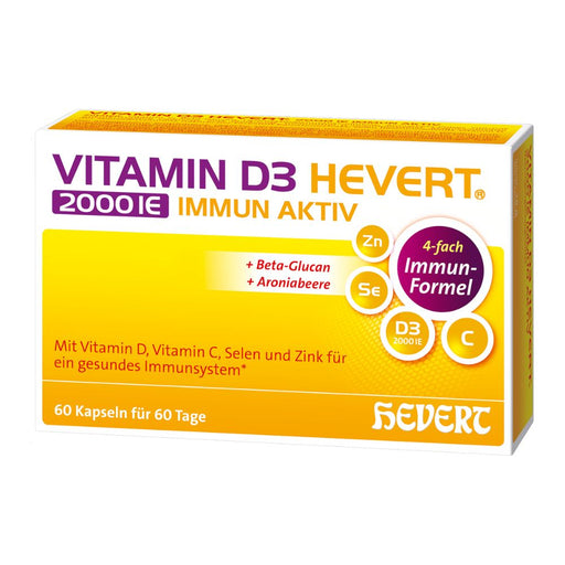 Vitamin D3 Hevert 2000 IE Immun Aktiv, 60 St. Kapseln