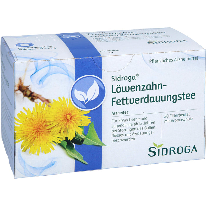 Sidroga Löwenzahn-Fettverdauungstee für den Gallenfluss, 20 St. Filterbeutel