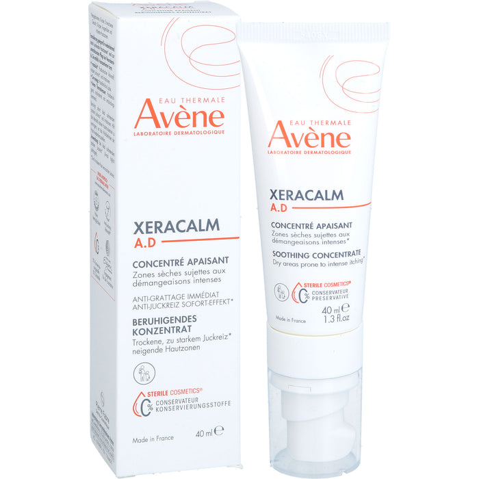 Avène XeraCalm A.D beruhigendes Konzentrat für trockene, zu starkem Juckreiz neigende Hautzonen, 40 ml Konzentrat