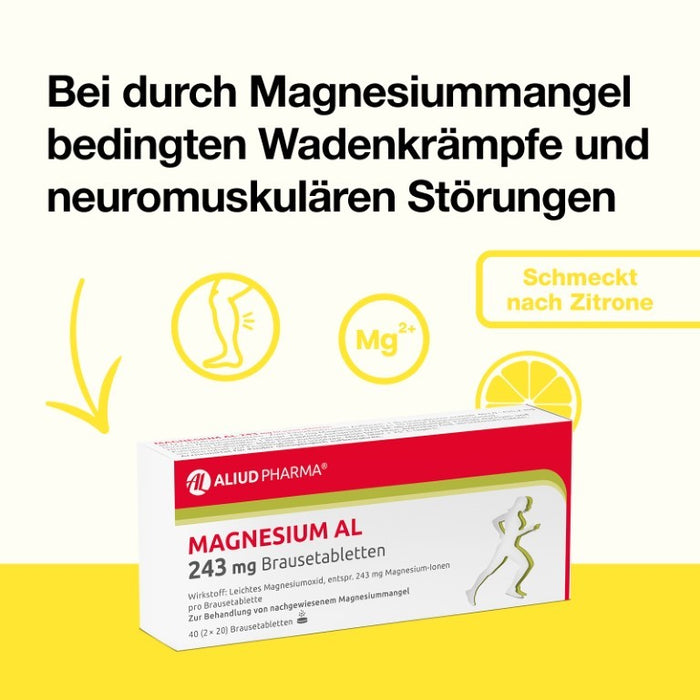 Magnesium AL 243 mg Brausetabletten, 40 St. Tabletten