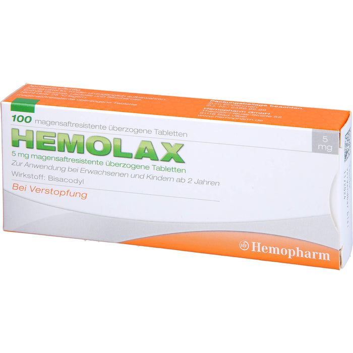 Hemolax 5 mg Tabletten bei Verstopfung, 100 St. Tabletten