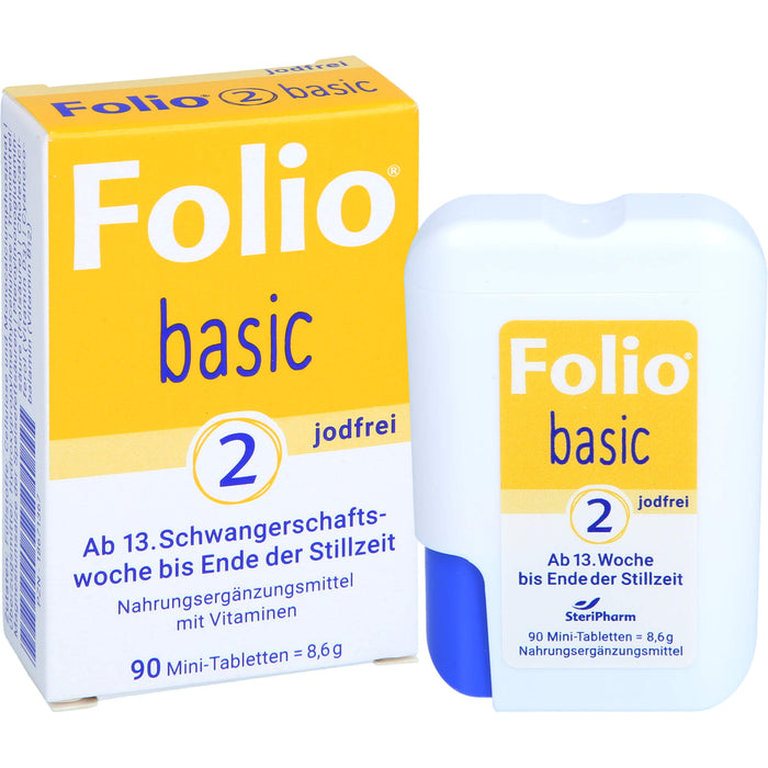 Folio Basic 2 jodfreie Mini-Tabletten ab der 13. Woche bis Ende der Stillzeit, 90 St. Tabletten