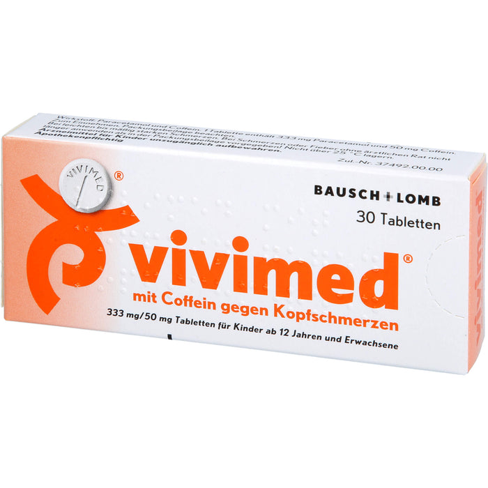 vivimed mit Coffein gegen Kopfschmerzen Tabletten, 30 St. Tabletten