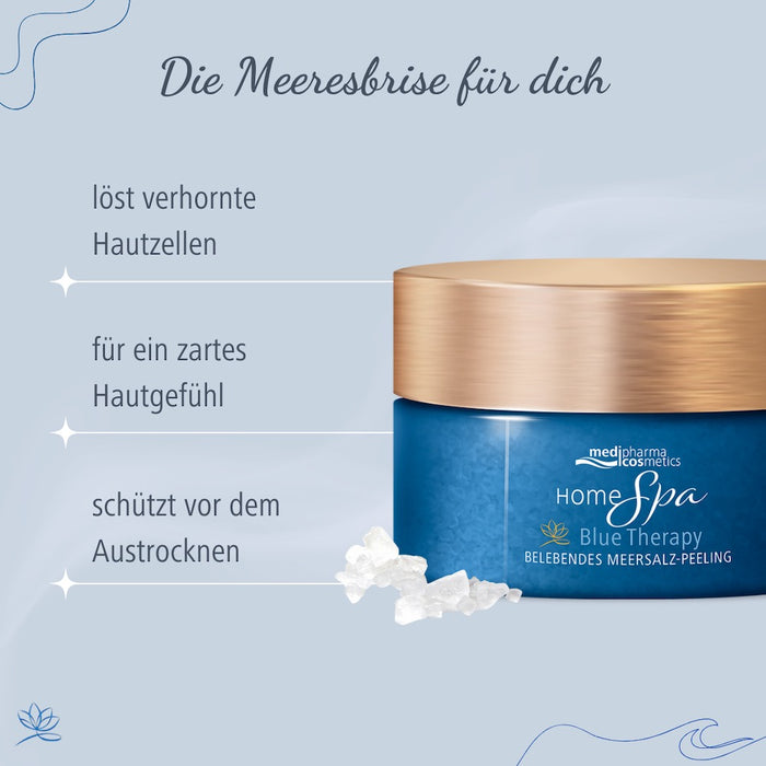 Medipharma Cosmetics Home Spa Blue Therapy belebendes Meersalz-Peeling, 250 g Peeling