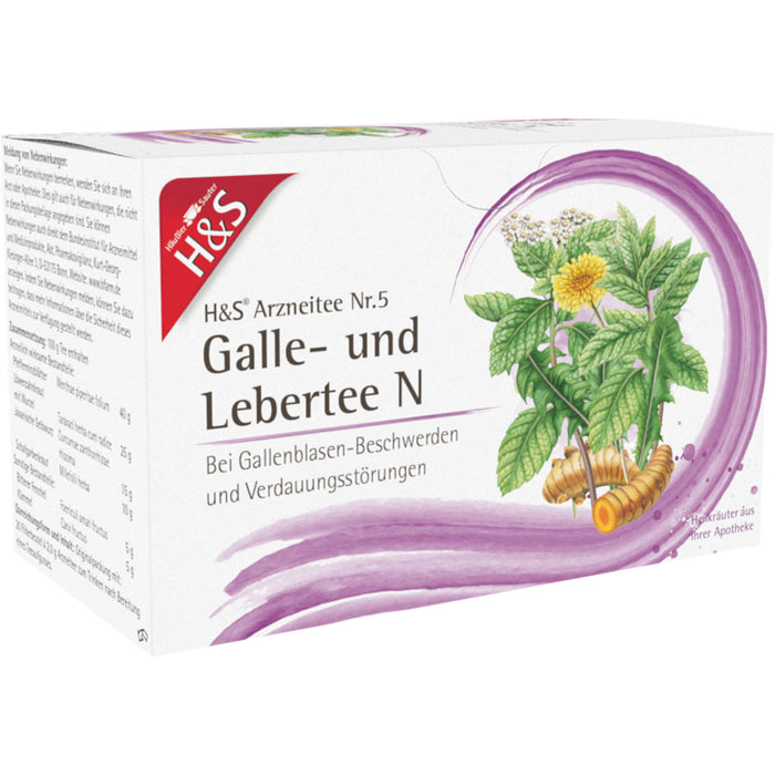 H&S Galle- und Lebertee N Arzneitee Nr. 5 Filterbeutel, 20 St. Filterbeutel