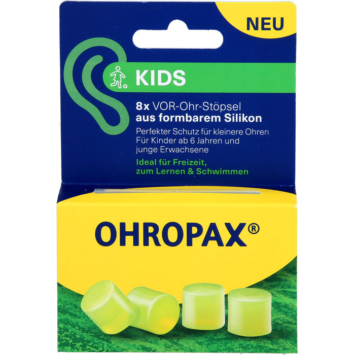 OHROPAX Kids Silikon Vor-Ohr Stöpsel, 8 St. Ohrstöpsel
