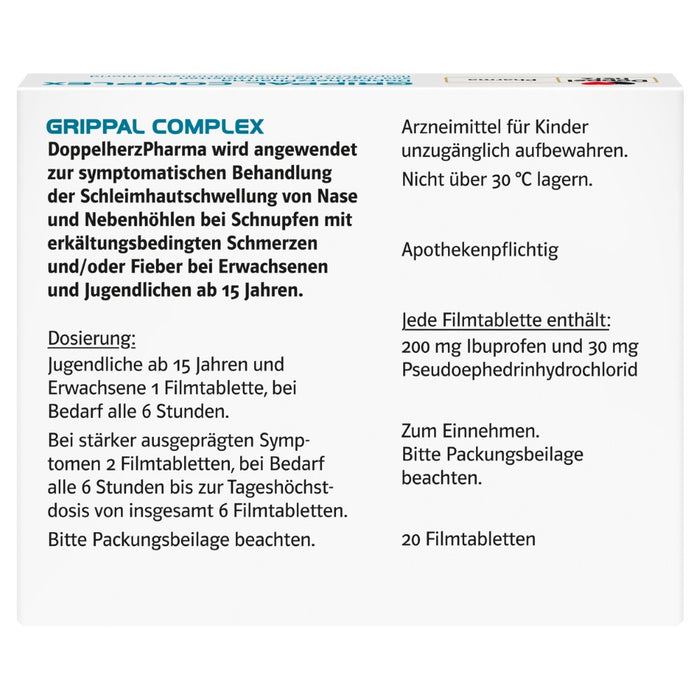Doppelherz system Grippal Complex Tabletten, 20 St. Tabletten