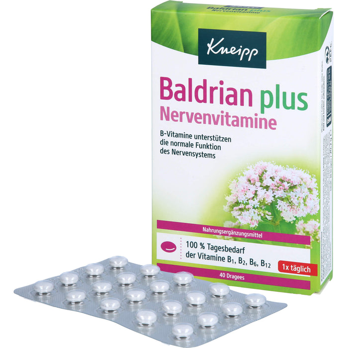 Kneipp Baldrian plus Nervenvitamine Dragees, 40 St. Tabletten