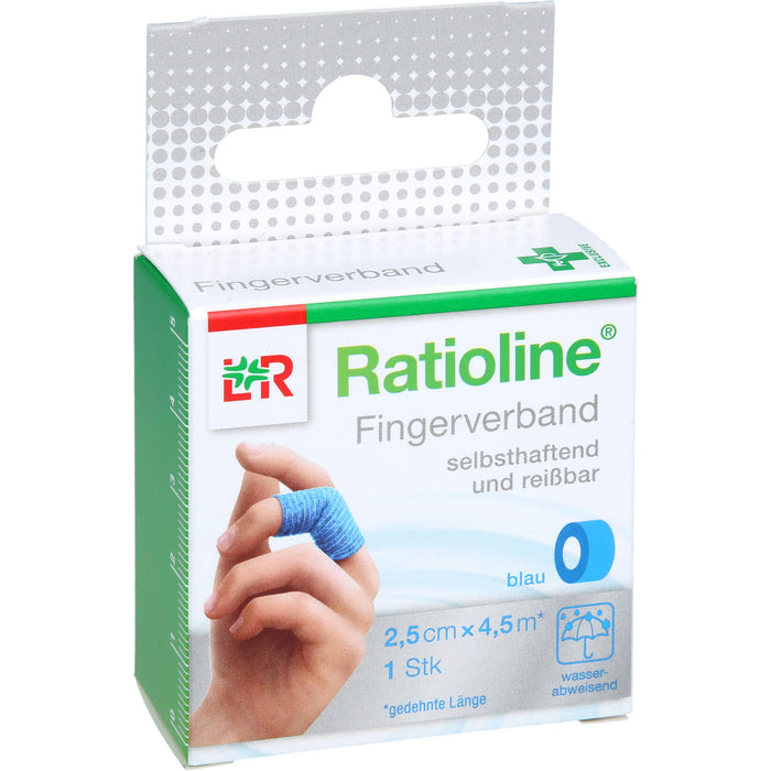 Ratioline selbsthaftender Fingerverband blau 2,5 cm x 4,5 m, 1 St. Verband