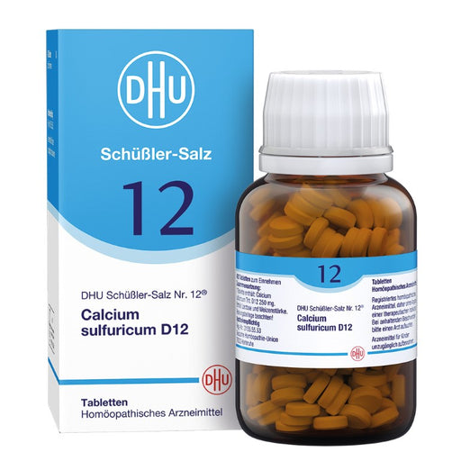 DHU Schüßler-Salz Nr. 12 Calcium sulfuricum D12 – Das Mineralsalz der Gelenke – das Original – umweltfreundlich im Arzneiglas, 420 St. Tabletten