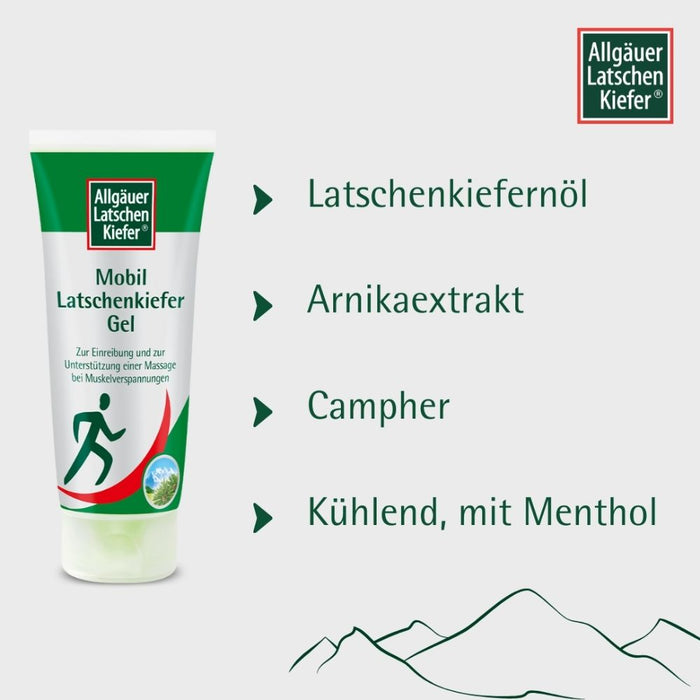 Allgäuer Latschenkiefer Mobil Latschenkiefer Gel entspannende Pflege für Nacken, Rücken und Beine, 100 ml Gel
