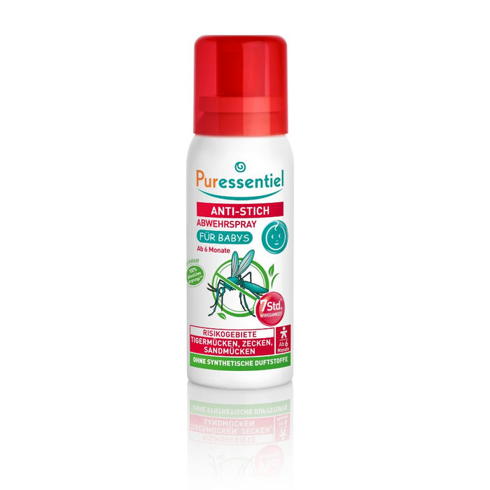 Puressentiel Anti-Stich Abwehrspray für Kinder mit Zitronen-Eukalyptus – schützt bis zu 7 Stunden vor Mücken und Stechinsekten, 60 ml Spray