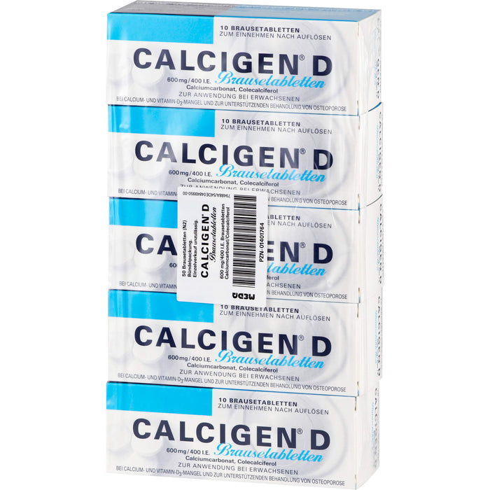 Calcigen D 600 mg/400 I.E. Brausetabletten, 50 St. Brausetabletten
