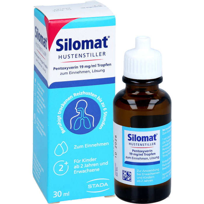 Silomat Hustenstiller Pentoxyverin 19 mg/ml Tropfen beruhigt trockenen Reizhusten, 30 ml Lösung