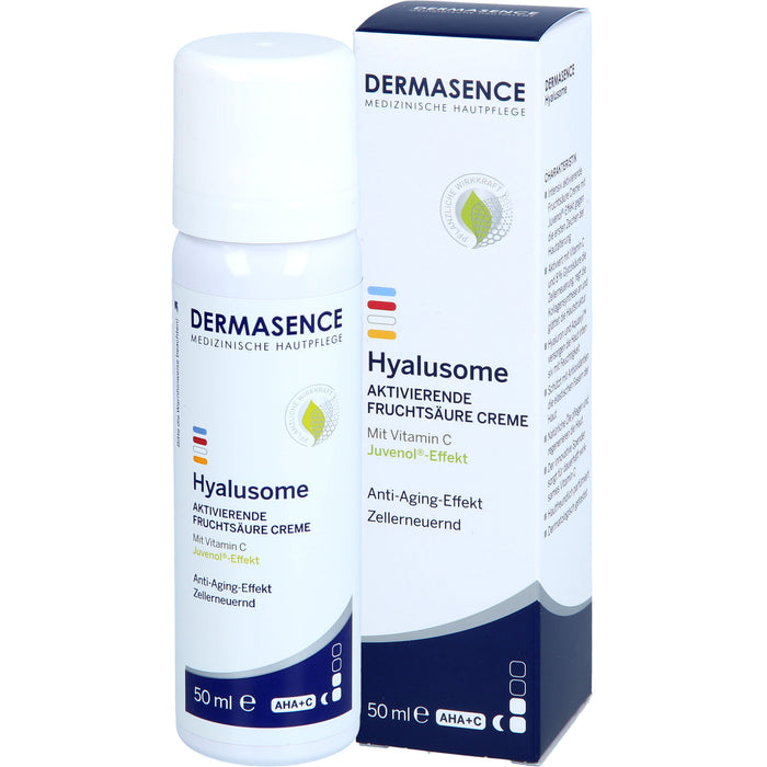 DERMASENCE Hyalusome aktivierende Fruchtsäure Creme mit Vitamin C Anti-Aging-Effekt, 50 ml Creme