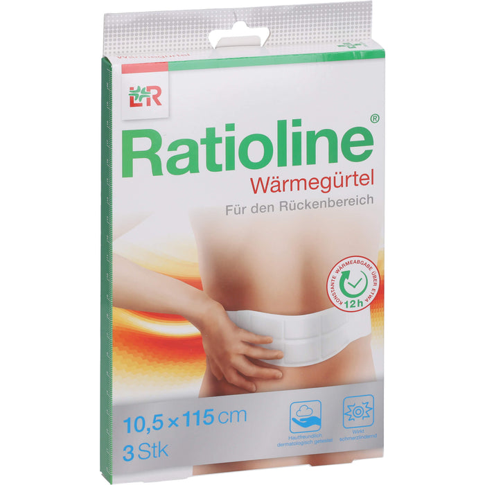 Ratioline Wärmegürtel Rückenbereich 10,5 x 115 cm, 3 St. Pflaster