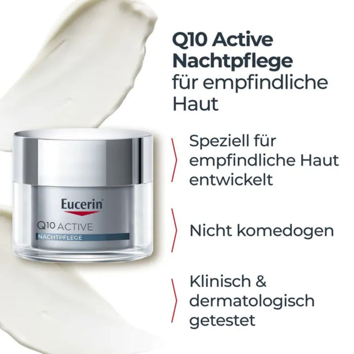 Eucerin Q10 Active Anti-Falten Nachtpflege Creme, 50 ml Creme