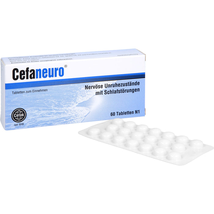 Cefaneuro Tabletten bei nervösen Unruhezuständen mit Schlafstörungen, 60 St. Tabletten