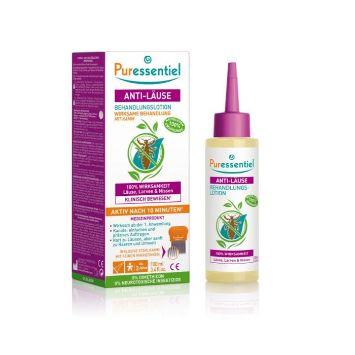 Puressentiel Anti-Läuse Komplette Behandlung mit pflanzlichen und ätherischen Ölen, 100 ml Lotion