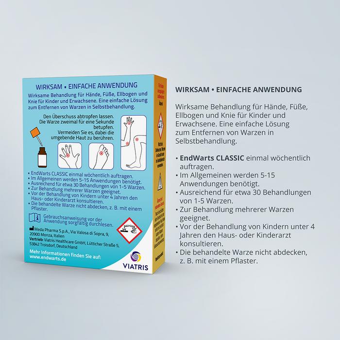 EndWarts classic Warzenbehandlung für Hände und Füße Lösung, 3 ml Lösung