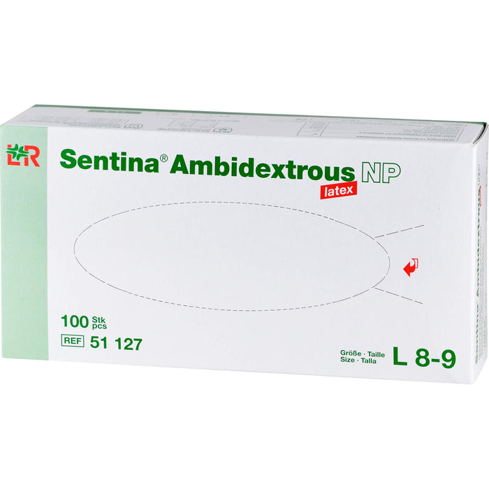 Sentina Ambidextrous Latex Gr. L unsterile Untersuchungshandschuhe, 100 St. Handschuhe